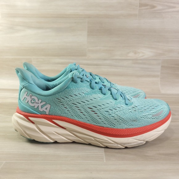 Hoka One One Clifton 8 Shoes Womens Size 9B Mint Purple Running Sneakers - Picture 5 of 13
